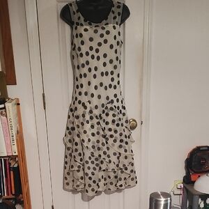 Elegant Black Polka Dot Dress